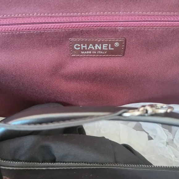 Auth CHANEL Trendy CC Bowler Lambskin Handbag Crossbody Large - Picture 11 of 15